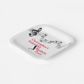 Karaoke Party Musical Scale Microphone Red Papieren Bordje (Gebogen)