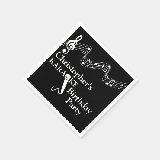Karaoke Party Musical Scale Microphone Servet (Hoek)