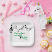 Karaoke Party Musical Scale Microphone Yellow Pape Papieren Bordje (Feest)