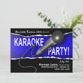 Karaoke Party Night Kaart (Staand voorkant)