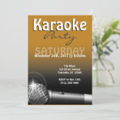 Karaoke Party Oranje uitnodigingen (Staand voorkant)