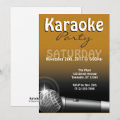Karaoke Party Oranje uitnodigingen (Voorkant / Achterkant)