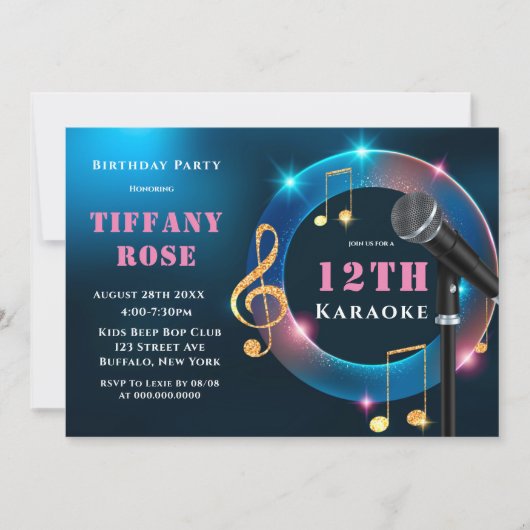 Karaoke Pink en Gold 12e verjaardag (Voorkant)