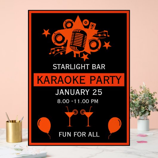 Karaoke Promotiemuur Acryl Bord (Huwelijk)