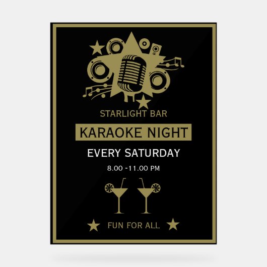 Karaoke Promotiemuur Acryl Bord (Voorkant)