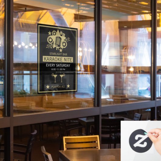 Karaoke Promotiemuur Raamsticker (Restaurant Raam)