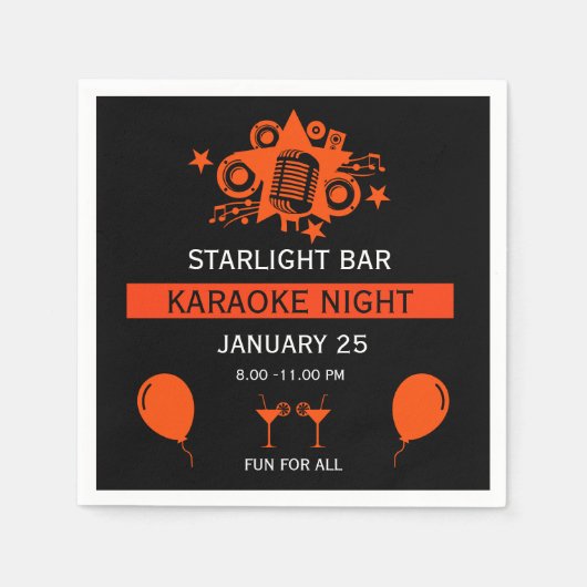 Karaoke Promotiemuur Servet (Voorkant)