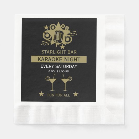 Karaoke Promotiemuur Servet (Voorkant)