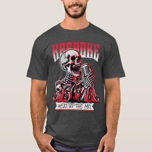 Karaoke Punk Rock Warmt Het Microfoon Skelet T-shirt