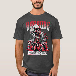 Karaoke Punk Rock Warmt Het Microfoon Skelet T-shirt
