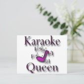 Karaoke Queen Briefkaart (Staand voorkant)