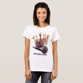 Karaoke Queen Crown en microfoon T-shirt (Voorkant volledig)