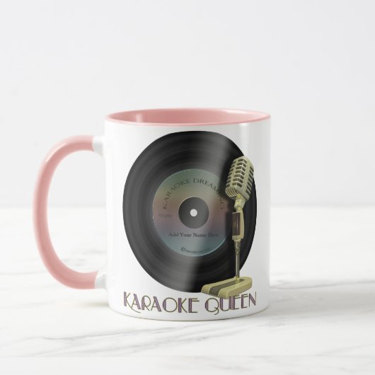 Karaoke Queen Personalized Drinkware Mok (Links)