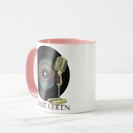Karaoke Queen Personalized Drinkware Mok (Voorkant links)