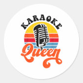 Karaoke Queen Ronde Sticker (Voorkant)