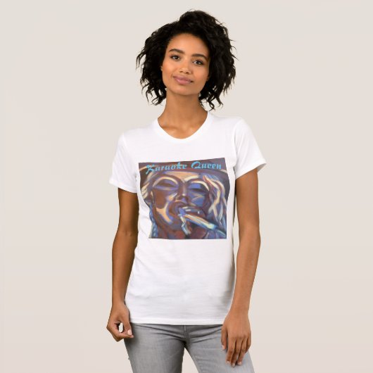 Karaoke Queen Woman Singing T-shirt (Voorkant volledig)