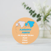 Karaoke record-retro-partijthema kaart (Staand voorkant)