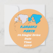 Karaoke record-retro-partijthema kaart (Voorkant)