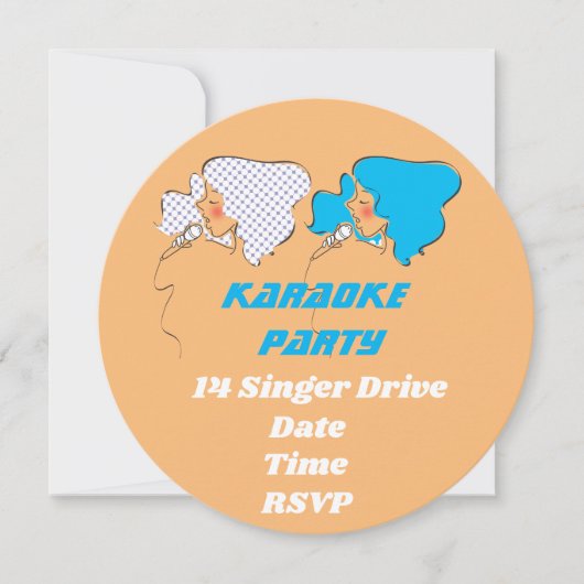 Karaoke record-retro-partijthema kaart (Voorkant)