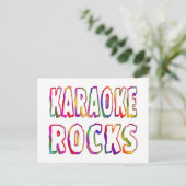 Karaoke Rocks Briefkaart (Staand voorkant)