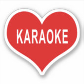 KARAOKE Rood Hart Vinyl Sticker (Voorkant)
