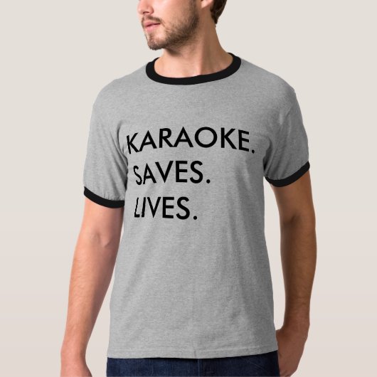 KARAOKE.SAVES.LIVES. T-SHIRT (Voorkant)