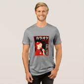 Karaoke Shibuya Tokyo Tri-Blend Shirt (Voorkant volledig)