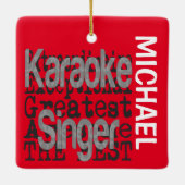 Karaoke Singer Extraordinaire CUSTOM Keramisch Ornament (Achterkant)