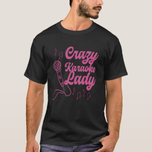 Karaoke Singer jaren 80 Retro Crazy Karaoke Lad T-shirt