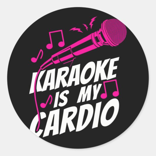 Karaoke Singer Karaoke is mijn hart Ronde Sticker (Voorkant)