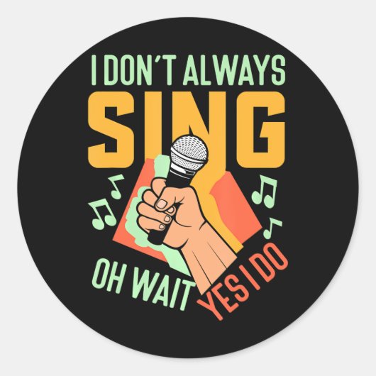 Karaoke Singer Ronde Sticker (Voorkant)