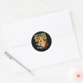 Karaoke Singer Ronde Sticker (Envelop)