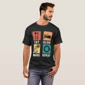 Karaoke Singer Song Tekst Microfoon Eat Sleep Ka T-shirt (Voorkant volledig)