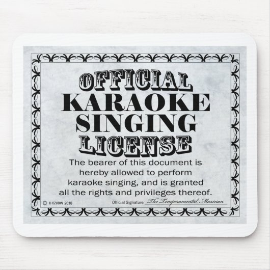 Karaoke Singing Licentie Muismat (Voorkant)