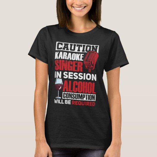 Karaoke Singing Microphone Karaoke Singer in Sessi T-shirt (Voorkant)