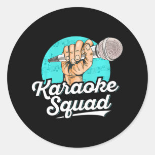 Karaoke Squad voor een Karaoke zanger Ronde Sticker