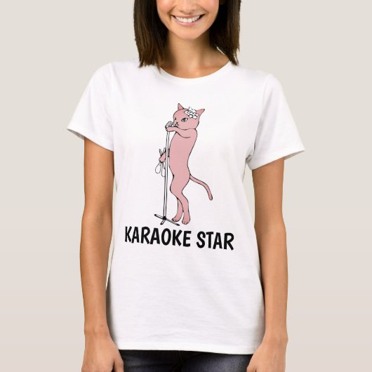 KARAOKE STAR CAT T-shirts (Voorkant)