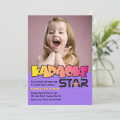 Karaoke Star Foto Birthday Party Invitation Kaart (Staand voorkant)