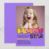 Karaoke Star Foto Birthday Party Invitation Kaart (Voorkant / Achterkant)