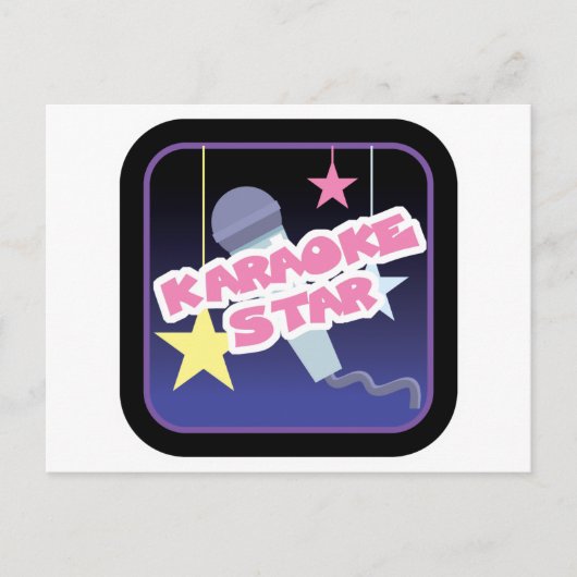 karaoke ster briefkaart (Voorkant)