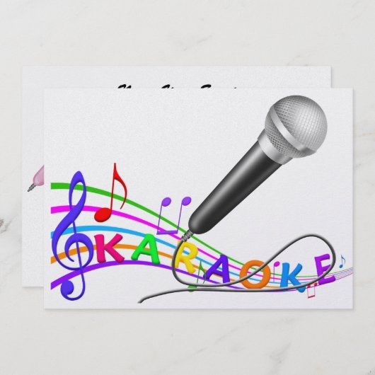 KARAOKE - Uitgenodigd feest - SRF Kaart (Voorkant / Achterkant)