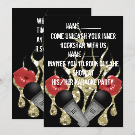 Karaoke - Uitnodiging (Voorkant / Achterkant)