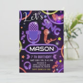 Karaoke Uitnodiging, Muziek Karaoke Feest Kaart (Staand voorkant)