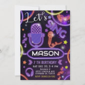 Karaoke Uitnodiging, Muziek Karaoke Feestje Kaart (Voorkant)