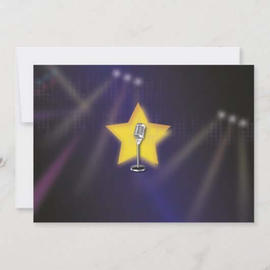 Karaoke verjaardagsfeest dansster foto kaart (Achterkant)