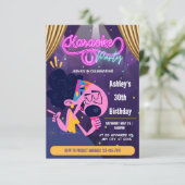 karaoke verjaardagsfeestje kaart (Staand voorkant)