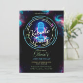 Karaoke verjaardagsfeestje uitnodiging (Staand voorkant)