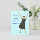 Karaoke verjaardagsfeestuitnodigingen, briefkaarte uitnodiging briefkaart (Staand voorkant)