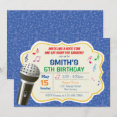 Karaoke verjaardagsuitnodiging kaart (Voorkant / Achterkant)