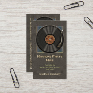 Karaoke Vinyl Record Logo Visitekaartjes